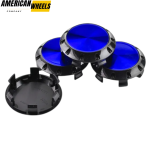 4pcs Benz OZ 75mm 2 15/16in Wheel Center Caps Blue Laber Black Base - 20214948BKB[4618BL+4725BK]x4 - Image 5