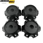 4pcs 138mm 5 13/32in Wheel Center Caps 6 Lug Nuts Matte Black