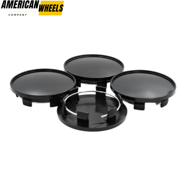 4pcs Audi 69mm 2 11/16in Wheel Center Caps Black - 20274099BKx4 - Image 3