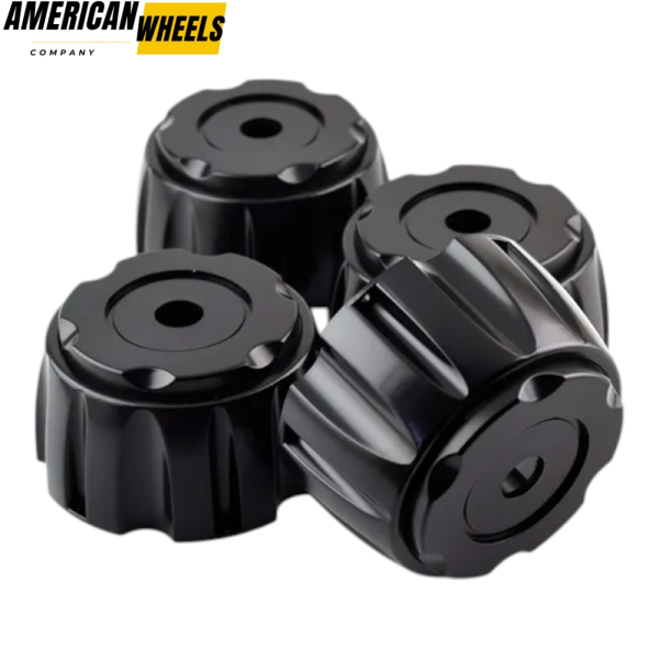 4pcs 111mm 4 11/32in Wheel Center Caps Black - Image 3