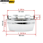 OD: 66mm 2.6in ID: 61mm 2.4in AVID.1 Wheel Center Cap With Steel Ring 4pcs - 20274079 - Image 9