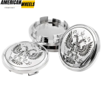 4pcs Ford Work National Emblem Of The Russian 60mm 2 3/8in Wheel Center Caps Silver Base - 20277074CH（20213757CH+20220959BKS）x4 - Image 3