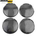 4pcs Checkered 63mm 2 15/32in Wheel Center Caps #52005732 Silver Base - 20213833SV[13669CH+13781]x4