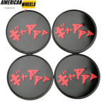 4pcs Initial Drift Onomatopoeia 54mm 2 1/8in Wheel Center Caps #40342-AU511