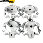 4pcs Moto 138mm 5 13/32in Wheel Center Caps #MO989C02 6 Lug Nuts Chrome