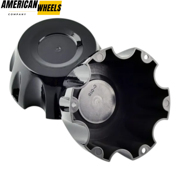 4pcs 137mm 5 3/8in Wheel Center Caps Bright Black - Image 2