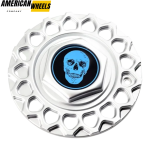 #09.24.028 ＆ #09.24.004 Skull Badge BBS Replica Wheel Center Caps 168mm (6.61in) - Image 9