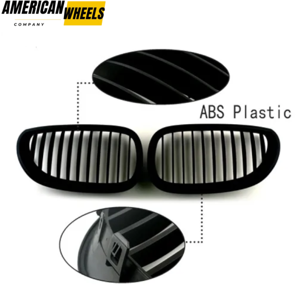 BMW Matte Black Front Kidney Grills for 5 Series E60 03-10 - 21623105 - Image 3