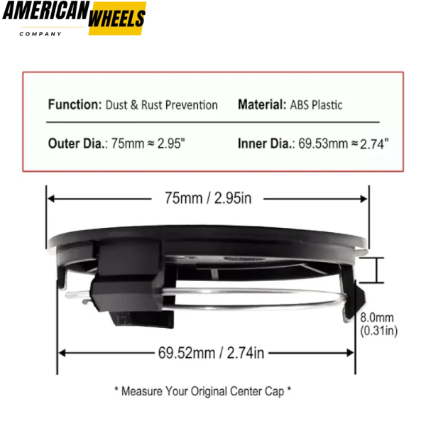 75mm (2.95in) Mercedes Benz/Honda Wheel Center Caps #610C 6010K74 #S2A-NO - 20213512 - Image 9