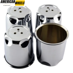 4pcs AMERICAN RACING 83mm 3.27in Wheel Center Caps #F104-04 Silver - Image 3