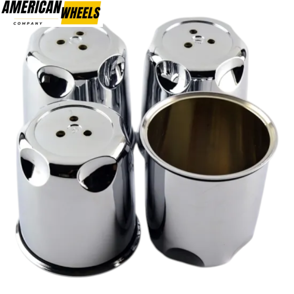 4pcs AMERICAN RACING 83mm 3.27in Wheel Center Caps #F104-04 Silver - Image 3