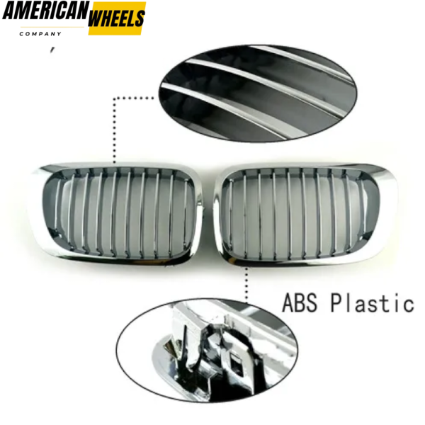BMW Chrome Front Kidney Grills for 3 Series E46 - 21623103 - Image 3