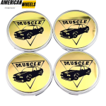 4pcs Muscle Car Sign 65mm 2 9/16in Wheel Center Caps #BR3Z-1130-B Silver Base - 20214967CH[14930+13665CH]x4