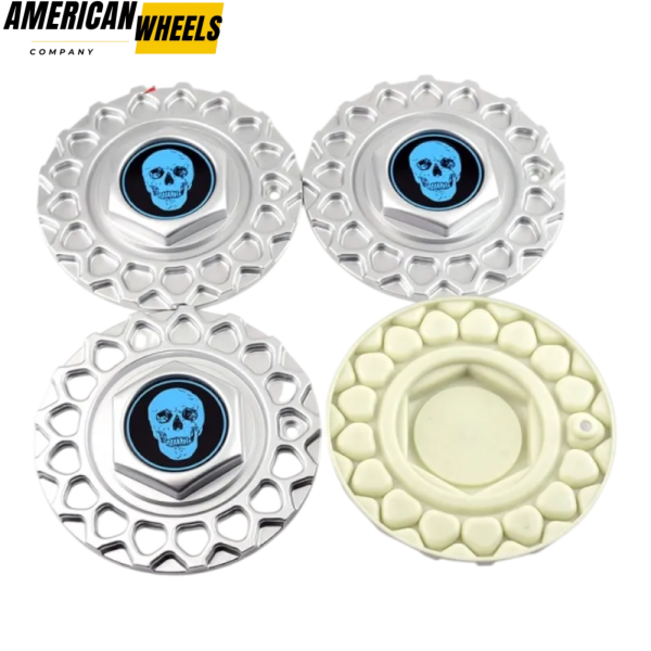 #09.24.028 ＆ #09.24.004 Skull Badge BBS Replica Wheel Center Caps 168mm (6.61in) - Image 10