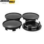 4pcs Audi 69mm 2 11/16in Wheel Center Caps Black - 20274099BKx4 - Image 2
