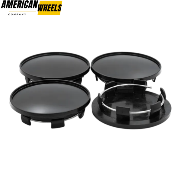 4pcs Audi 69mm 2 11/16in Wheel Center Caps Black - 20274099BKx4 - Image 2