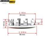 4pcs for Hollow Point Wheel Center Caps Replacements OD: 56mm (2.2in) ID: 54mm (2.13in) - 20274078 - Image 7