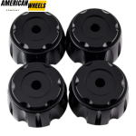 4pcs 111mm 4 11/32in Wheel Center Caps Black