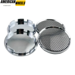 4pcs Checkered 63mm 2 15/32in Wheel Center Caps #52005732 Silver Base - 20213833SV[13669CH+13781]x4 - Image 3