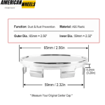 65mm (2.56in) for Ford Mustang F150 Volkswagen Jetta Center Caps #BR3Z-1130-B - 20213665 - Image 6
