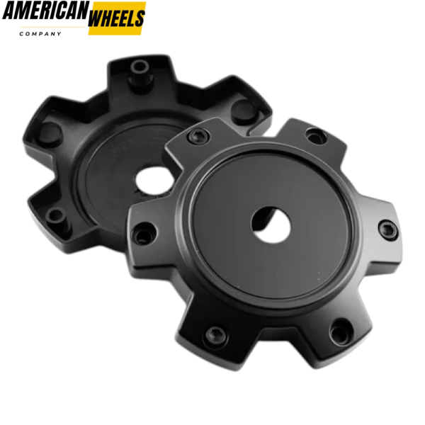 4pcs BLACK RHINO 139mm 5 15/32in Wheel Center Caps #C-727 Matte Black - Image 4