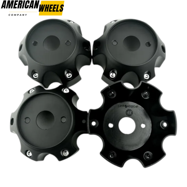4pcs 138mm 5 13/32in Wheel Center Caps 6 Lug Nuts Matte Black - Image 4
