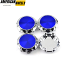 4pcs Benz OZ 75mm 2 15/16in Wheel Center Caps Blue Laber Silver Base - 20214948CHB[4618BL+4725CH]x4 - Image 2