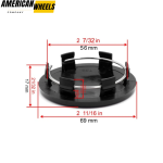 4pcs Audi 69mm 2 11/16in Wheel Center Caps Black - 20274099BKx4 - Image 6