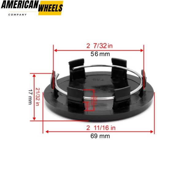4pcs Audi 69mm 2 11/16in Wheel Center Caps Black - 20274099BKx4 - Image 6