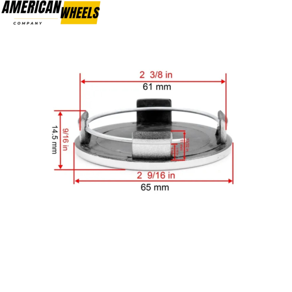65mm (2.56in) Wheel Center Caps Silver - 20274097 - Image 7