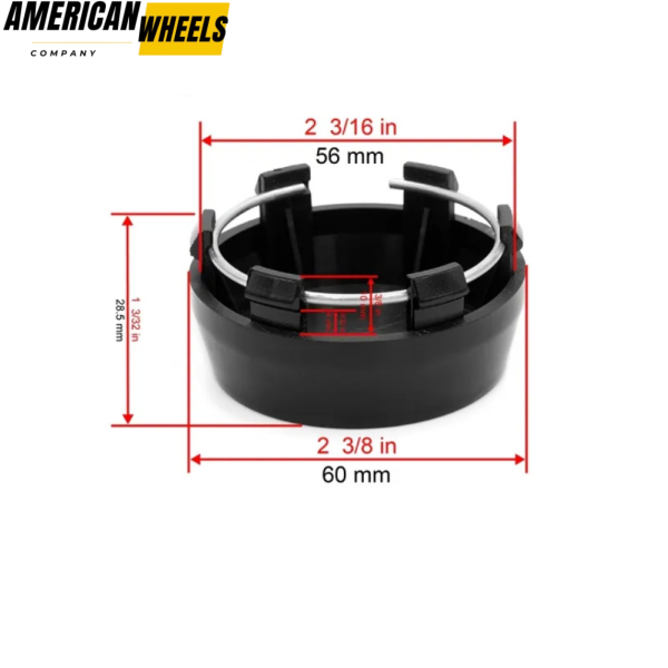 60mm 2.36in Universal Wheel Center Caps For Modified Wheels - 20214465BKx4 - Image 8