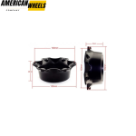 4pcs 135mm 5 5/16in Wheel Center Caps Matte Black - Image 6