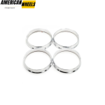 4pcs 57mm 2 7/32in Reducing Ring Aluminum Alloy Auto Parts Silver