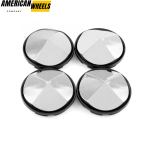 4pcs Subaru Dodge Weds 63mm 2 7/16in Conical Hub Cap Car #52005732 Black（Bottom） - 20277068BKx4[14371+13669BK]x4