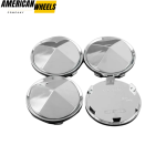 4pcs Saturn Vauxhall Opel 64mm 2 1/2in Wheel Center Caps #93358015 Silver Base - 20277066SVx4[14371+13575CH]x4
