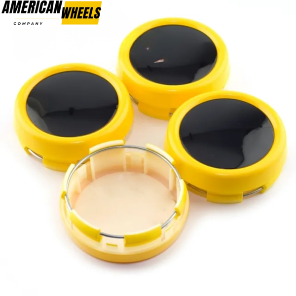4pcs Audi Benz O.Z Advan 79mm 3 3/32in Wheel Center Caps Yellow - 20277069[13570YL+20954]x4 - Image 2