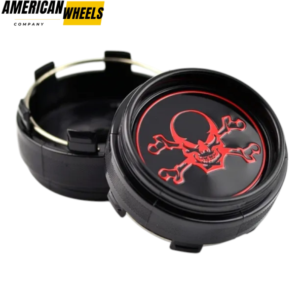 4pcs Skull & Cross Bones 66mm 2 19/32in Wheel Center Caps - 20214965[14929+13554BK]x4 - Image 4