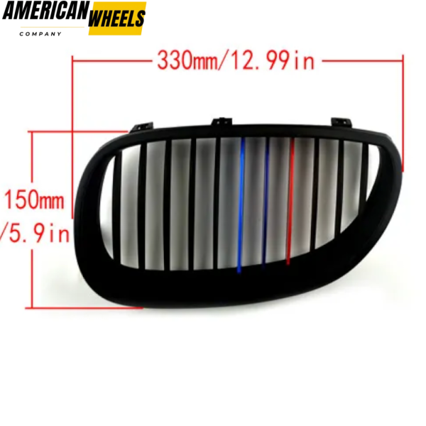 BMW Matte Black Front Kidney Grills for 5 Series E60 E61 - 21623106 - Image 4