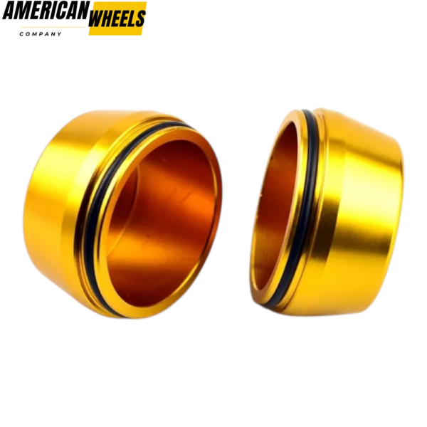 4pcs Universal 60mm 2 5/16in Wheel Hub Caps Gold Metal - Image 3