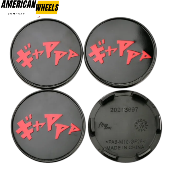 4pcs Initial Drift Onomatopoeia 54mm 2 1/8in Wheel Center Caps #40342-AU511 - Image 9