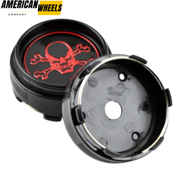 4pcs Skull & Cross Bones 66mm 2 19/32in Wheel Center Caps - 20214965[14929+13554BK]x4 - Image 5
