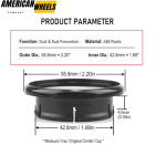 56mm (2.2in) for Maserati and Ferrari Wheel Hub Caps #387201362 #108947 - Image 3