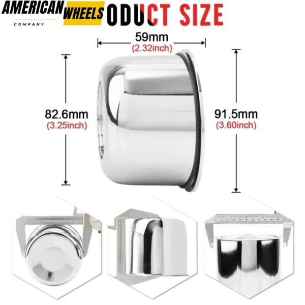 83mm 3.25in Push-Thru Center Caps for Weld Racing Eagle Alloys Wheel Rims - 20274027CH - Image 4