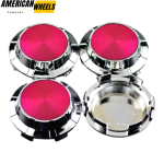 4pcs GMC Cadillac Chevy 83mm 3 1/4in Wheel Center Caps #9596403 Pink Label Silver Base - 20214949CHP[14618PP+14726CH]x4 - Image 2
