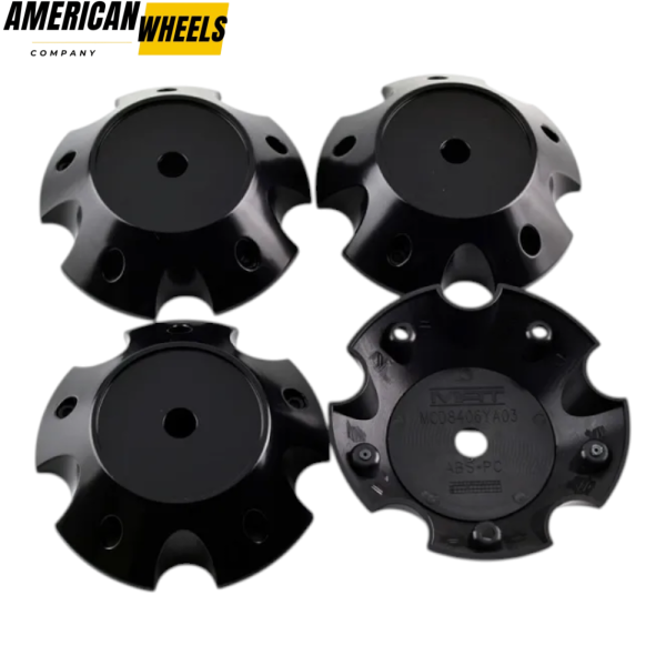 4pcs METAL MUSCLE A.T 150mm 5 15/16in Wheel Center Caps Matte Black - Image 6
