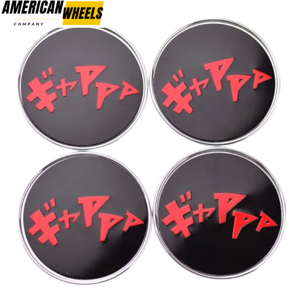 4pcs Initial Drift Onomatopoeia 54mm 2 1/8in Wheel Center Caps #40342-AU511 - Image 12