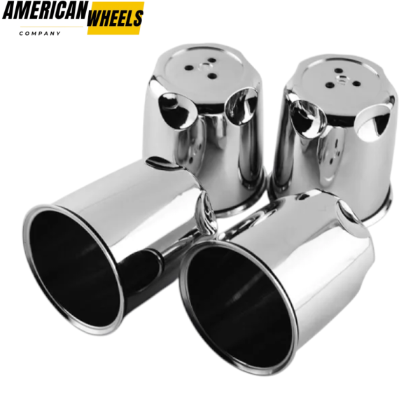 4pcs AMERICAN RACING 83mm 3.27in Wheel Center Caps #F104-04 Silver - Image 4