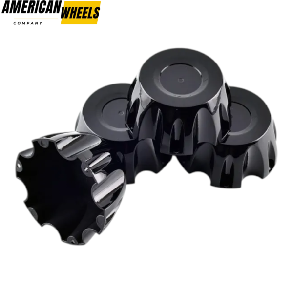 4pcs 137mm 5 3/8in Wheel Center Caps Bright Black - Image 4