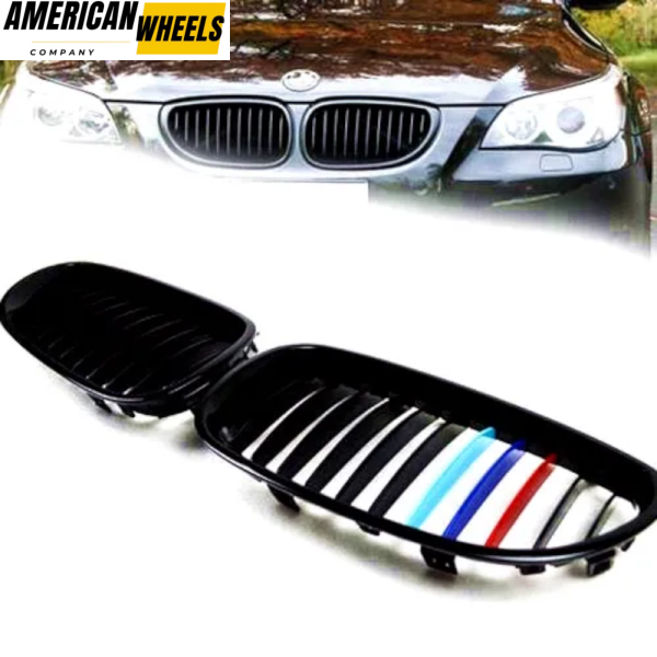 BMW Matte Black Front Kidney Grills for 5 Series E60 E61 - 21623106 - Image 5