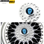 #09.24.028 ＆ #09.24.004 Skull Badge BBS Replica Wheel Center Caps 168mm (6.61in) - Image 3